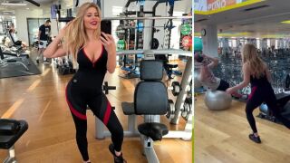 Юноша тренира с 