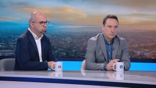 Снимка: „Изборът на Гюров за служебен премиер - жест на Йотова към ПП-ДБ“: Добромир Живков и Първан Симеонов