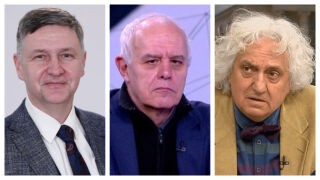 Снимка: Владимир Георгиев, Андрей Райчев и доц. Георги Лозанов - гости в "Лице и лице"
