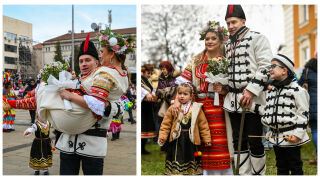 Иво и Виолета си казаха „Да“ на Сурва - под екота на чанове вместо сватбен марш (СНИМКИ)