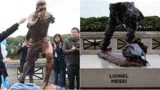 Обезобразиха статуята на Меси в Аржентина (СНИМКА)