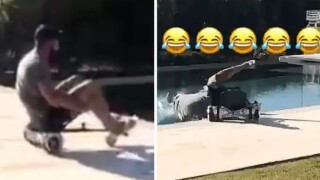 Контузеният Коста се възстановява с картинг... в басейна (ВИДЕО)