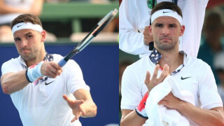 Мехури мъчат Григор Димитров, спи с ръкавица