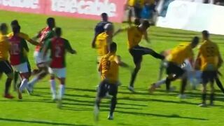 Меле на мач в Коста Рика, започна с ритник от каратето (ВИДЕО)