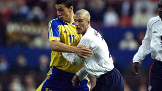 Бекъм и Ибрахимович се хванаха на бас