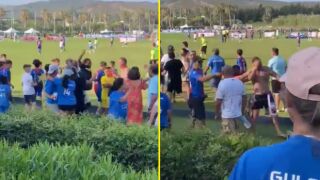 Баща вилнее с нож на детски футболен мач (ВИДЕО и СНИМКИ)