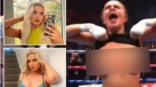 Боксьорка се съблече на ринга след победа (СНИМКИ и ВИДЕО)