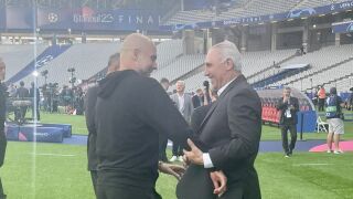 За късмет преди финала: Прегръдката на Пеп и Ицо (ВИДЕО)