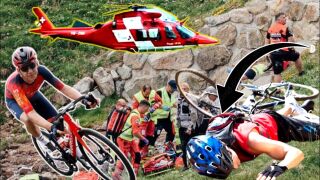 Звезда в колоезденето падна в пропаст със 100 км/ч (СНИМКИ)