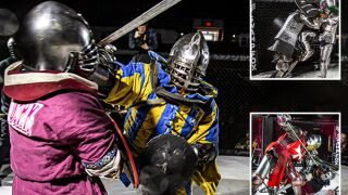 Като рицарите: ММА бойци се налагат с брони и мечове (ВИДЕО и СНИМКИ)