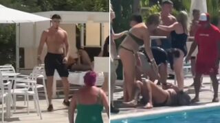 И в Англия си имат такива: Футболист нокаутира жена… със стол (ВИДЕО)