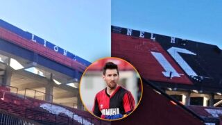 Първият клуб на Меси му посвети трибуна, но феновете са бесни