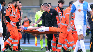 Смразяваща кръвта контузия при нова загуба на точки за Рома (ВИДЕО)