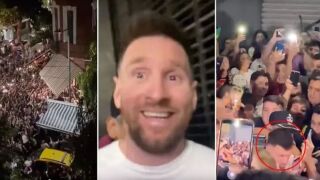 Ескортираха Меси от ресторант след фенска обсада (ВИДЕО)