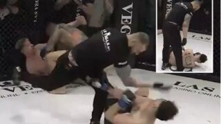 Какви са правилата тук? Рефер нокаутира ММА боец (ВИДЕО)