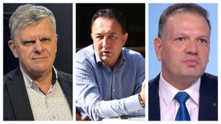 Снимка: Проф.  Димитър Недялков, Роман Василев и Петър Славов -- гости в "Лице в лице"