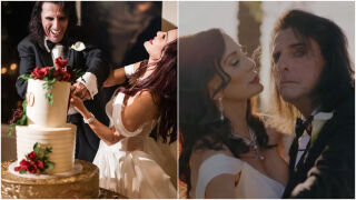 След 50 години любов: Алис Купър и съпругата му подновиха брачните си обети (СНИМКИ)