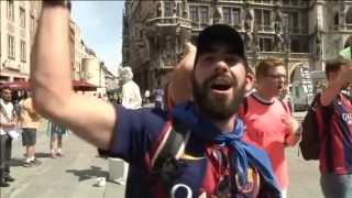 Феновете на Барса вече празнуват в Мюнхен (ВИДЕО)