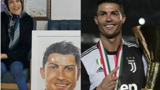 Художничка с 85% парализа изуми с портрет на Роналдо (ВИДЕО)