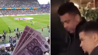 Не е за изпускане: Бразилският Роналдо се полюшва. Пазят го с чаршаф (ВИДЕО)