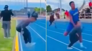 Спринтьор нокаутира дете (ВИДЕО)