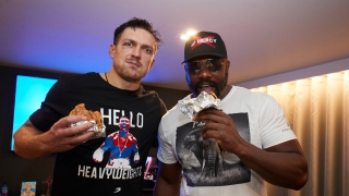 Загубилият черпи! Усик и Чисора похапнаха бургери след мача (ВИДЕО)