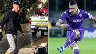 За пример: Капитанът на Фиорентина чисти кал след наводнение