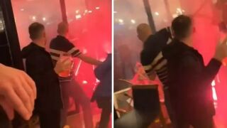 С халби и столове: Хулигани се биха в Париж (ВИДЕО)