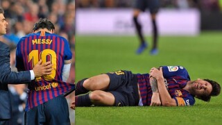 Меси вече носи обездвижваща шина (СНИМКА)