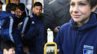 Меси зарадва дете със снимка и автограф (ВИДЕО)