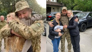 В бащината прегръдка след 9 месеца на фронта (ВИДЕО)