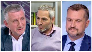 Снимка: Ген. Кирил Радев, Любомир Стефанов и Калоян Методиев са гости в "Лице в лице"