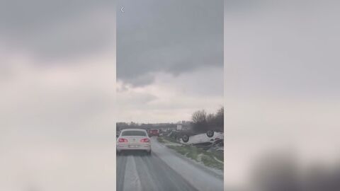 Серия от катастрофи край Поморие по време на градушка на Разпети петък (ВИДЕО)