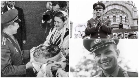 65 г. от първия полет на човек в Космоса, Гагарин е посрещнат с големи почести в България