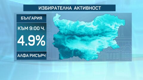 „Алфа Рисърч“:  Избирателната активност към 9:00 ч. е 4,9%