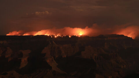Пожарът в Гранд Каньон бушува вече месец (ВИДЕО)