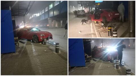 Кола се вряза в автобусна спирка на бул. "Ломско шосе" в София