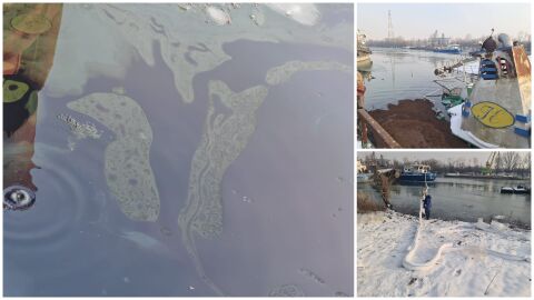 Баржа потъна частично край Гюргево и замърси района на Дунав с нефт (ВИДЕО И СНИМКИ)