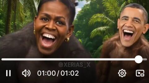 Тръмп предизвиква възмущение с видео на Обама и съпругата му като маймуни