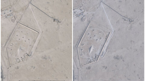 Ракети „Пейтриът“ са монтирани върху мобилни установки в база на САЩ в Катар