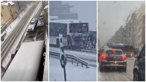 Снежна София под блокада: Пътници бутат закъсал в автобус