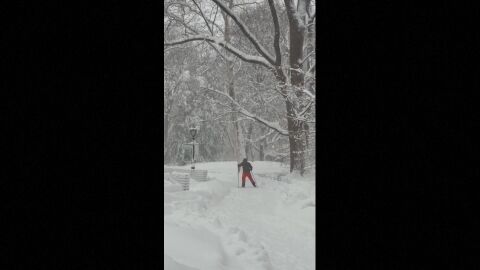 Нюйоркчани карат ски в Сентрал Парк след обилните снеговалежи (ВИДЕО)