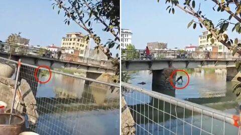 Мъж хвърли детето си през мост по време на спор със съпругата си. Не е ясно дали полицията разследва