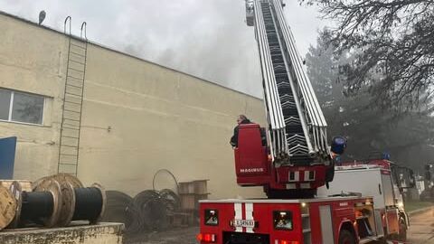 Пожар избухна в склад за фотоволтаици в Хасково (СНИМКИ)
