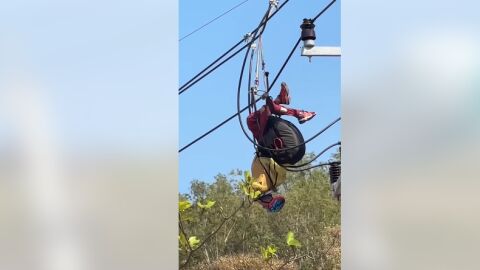 Парапланерист се оплете в електропроводи, прекъсна тока на цял остров (ВИДЕО)