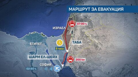 Снимка: След повече от 20 часа по опасен път: 89 българи са на родна земя, евакуирани по суша от Израел (ОБЗОР)