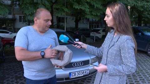 Паве от паркинг се заби в кола в София: Шофьорът с щети за стотици евро, ще търси правата си в съда