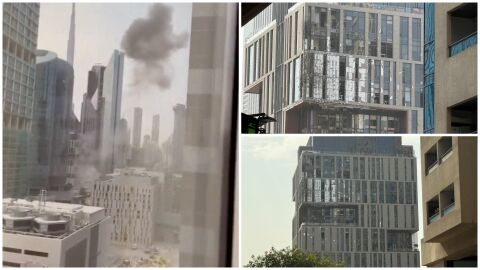 Повредена сграда в Дубай е била ударена от отломки от пресечен ракетен снаряд (ВИДЕО)