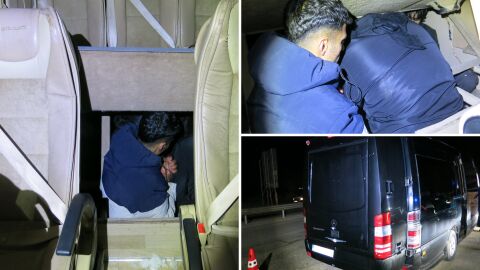 Гранични полицаи задържаха 10 незаконни мигранти, укрити в тайник