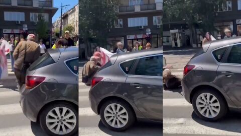 Арестуваха шофьор, блъснал 90-годишен мъж на протест в Белград (ВИДЕО)